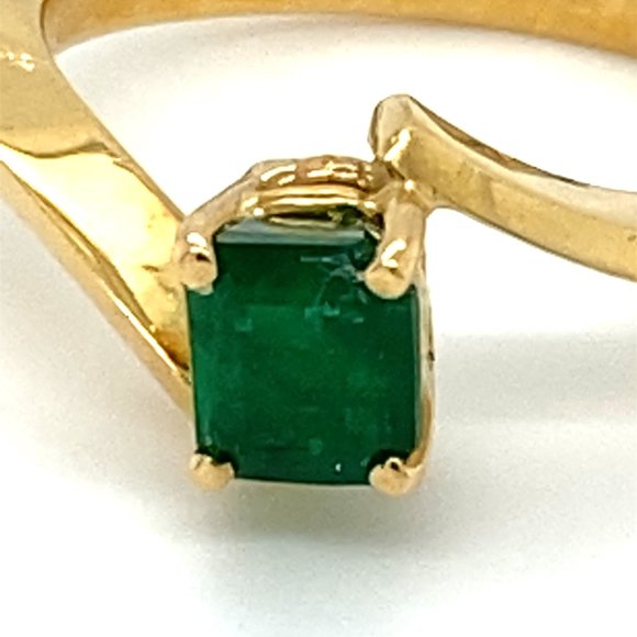 Certified Emerald .85ct Solid 18K Yellow Gold Ring - Picture 7 of 8